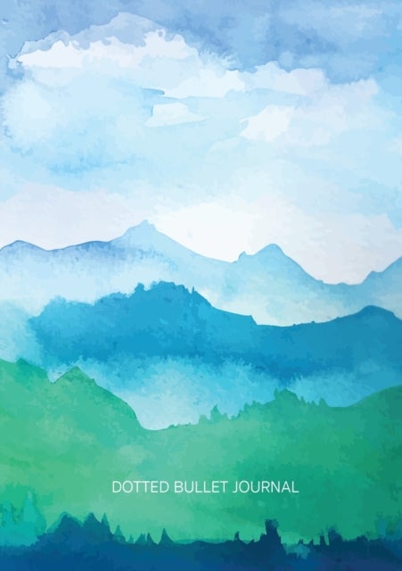 Watercolor Blue & Green Hills - Dotted Bullet Journal - Medium A5 - 5.83X8.27