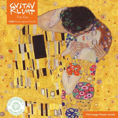 Adult Sustainable Jigsaw Puzzle Gustav Klimt: The Kiss - 1000-pieces. Ethical, Sustainable, Earth-friendly