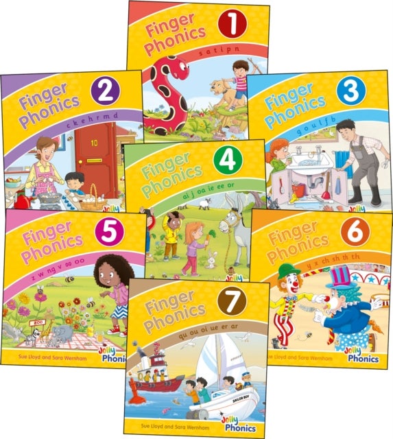 Finger Phonics Books 1-7 - in Precursive Letters (British English edition)