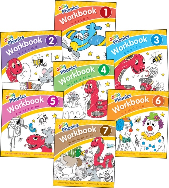 Jolly Phonics Workbooks 1-7 - in Precursive Letters (British English edition)