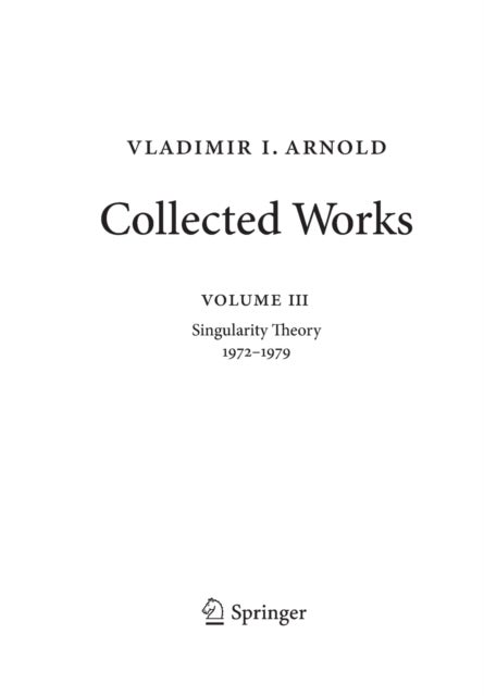 Vladimir Arnold - Collected Works - Singularity Theory 1972–1979