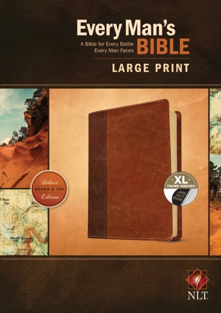 Every Man's Bible NLT, Large Print, TuTone (LeatherLike, Brown/Tan, Indexed)