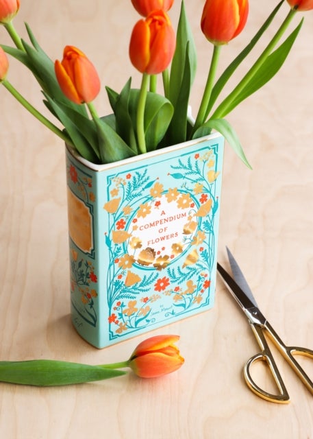Bibliophile Ceramic Vase: A Compendium of Flowers