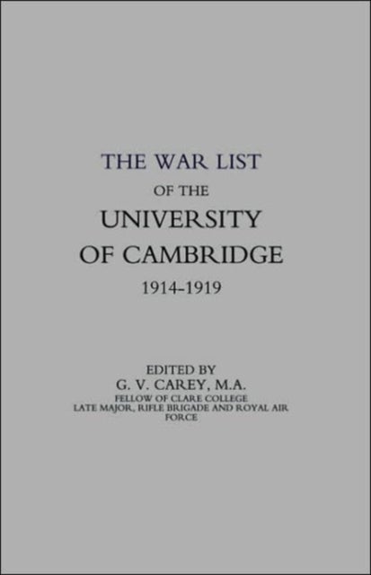 War List of the University of Cambridge 1914-1918