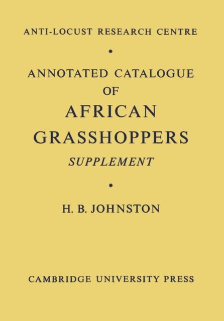 Annotated Catalogue of African Grasshoppers - Supplement