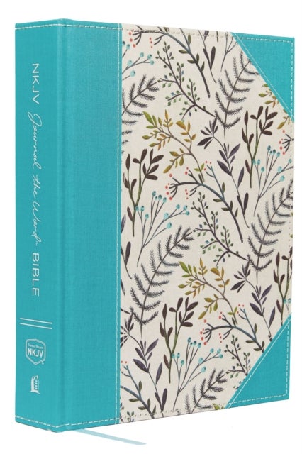 NKJV, Journal the Word Bible, Large Print: Reflect, Journal or Create Art Next to Your Favorite Verses (Cloth over Board, Blue Floral, Red Letter) - Reflect, Journal, or Create Art Next to Your Favorite Verses