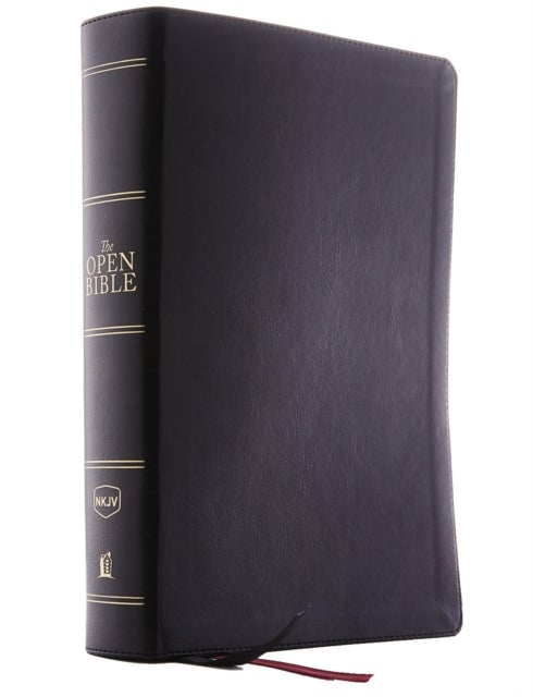 The NKJV, Open Bible, Black Leathersoft, Red Letter, Comfort Print - Complete Reference System