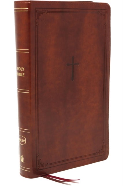 NKJV, End-of-Verse Reference Bible, Personal Size Large Print, Leathersoft, Brown, Red Letter, Comfort Print - Holy Bible, New King James Version