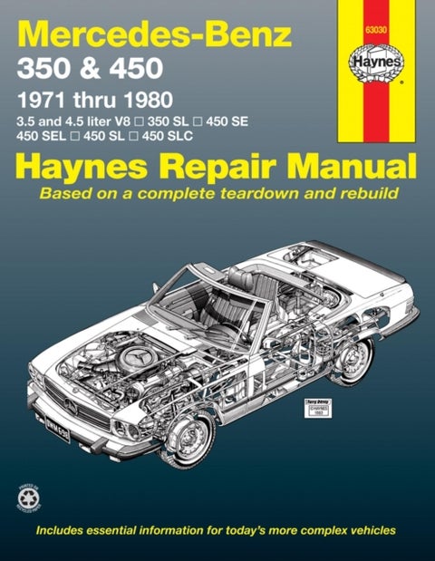 Mercedes-Benz 350 & 450 covering 350 SL Roadster, 450 SL/SLC Coupe & Roadster, 450 SE/SEL V8 Sedan (