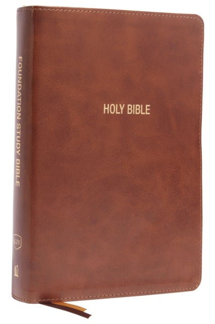 KJV, Foundation Study Bible, Large Print, Leathersoft, Brown, Red Letter, Thumb Indexed, Comfort Print - Holy Bible, King James Version