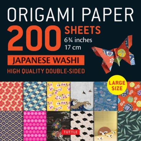 Origami Paper 200 sheets Japanese Washi Patterns 6.75 inch - Large Tuttle Origami Paper: High-Quality Double Sided Origami Sheets Printed with 12 Different Patterns (Instructions for 6 Projects Included)