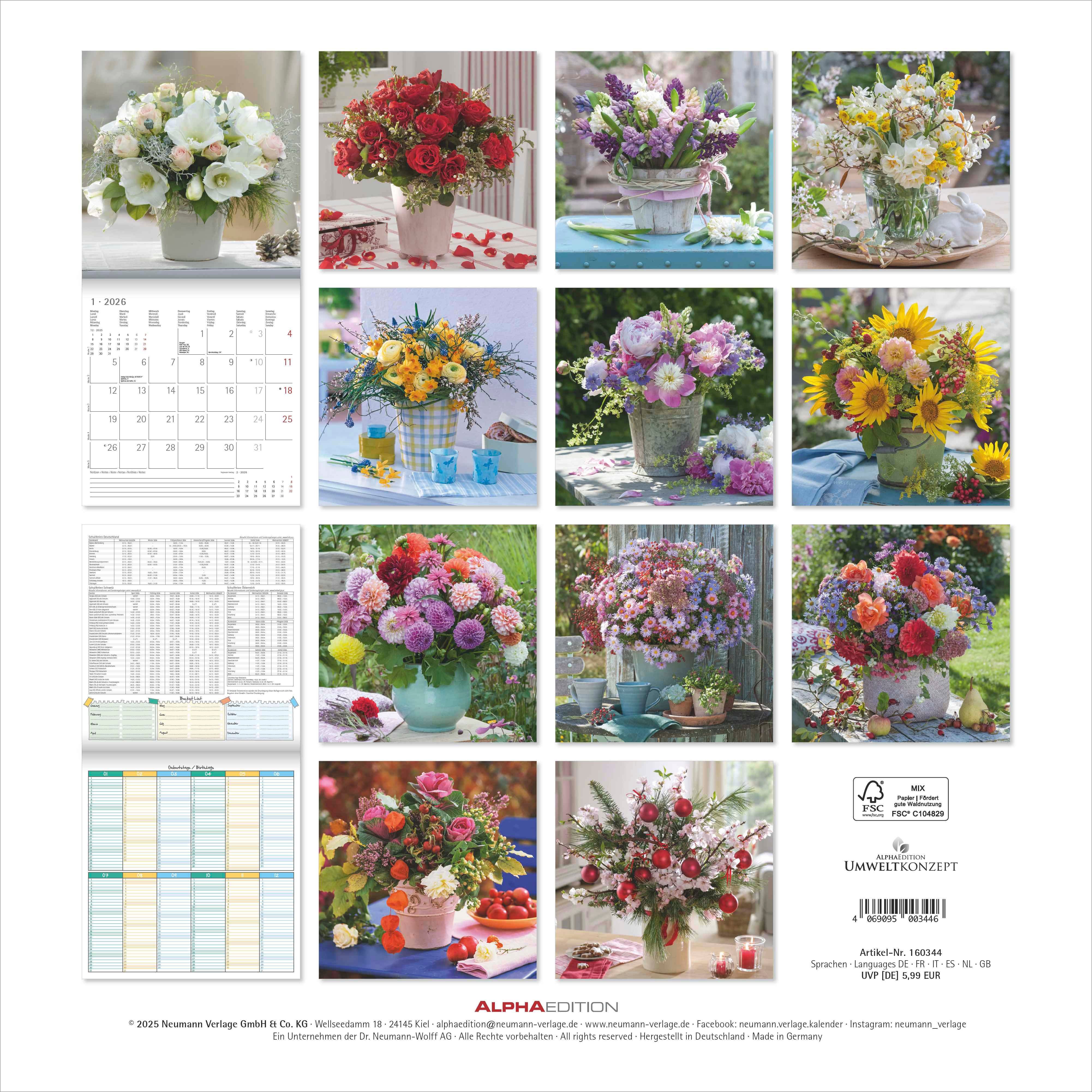 Kalender 2026 30x30 Flowerdreams