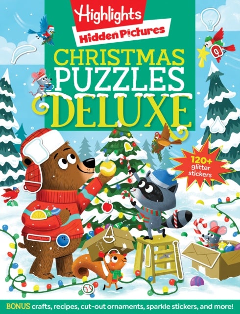 Christmas Puzzles Deluxe - Holiday-Themed Activity Book with Christmas Puzzles and Creative Crafts, Christmas Gift for Kids Ages 4-8