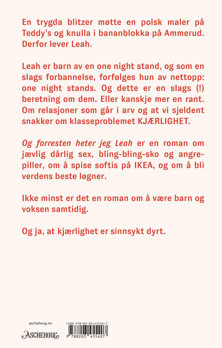 Og forresten heter jeg Leah