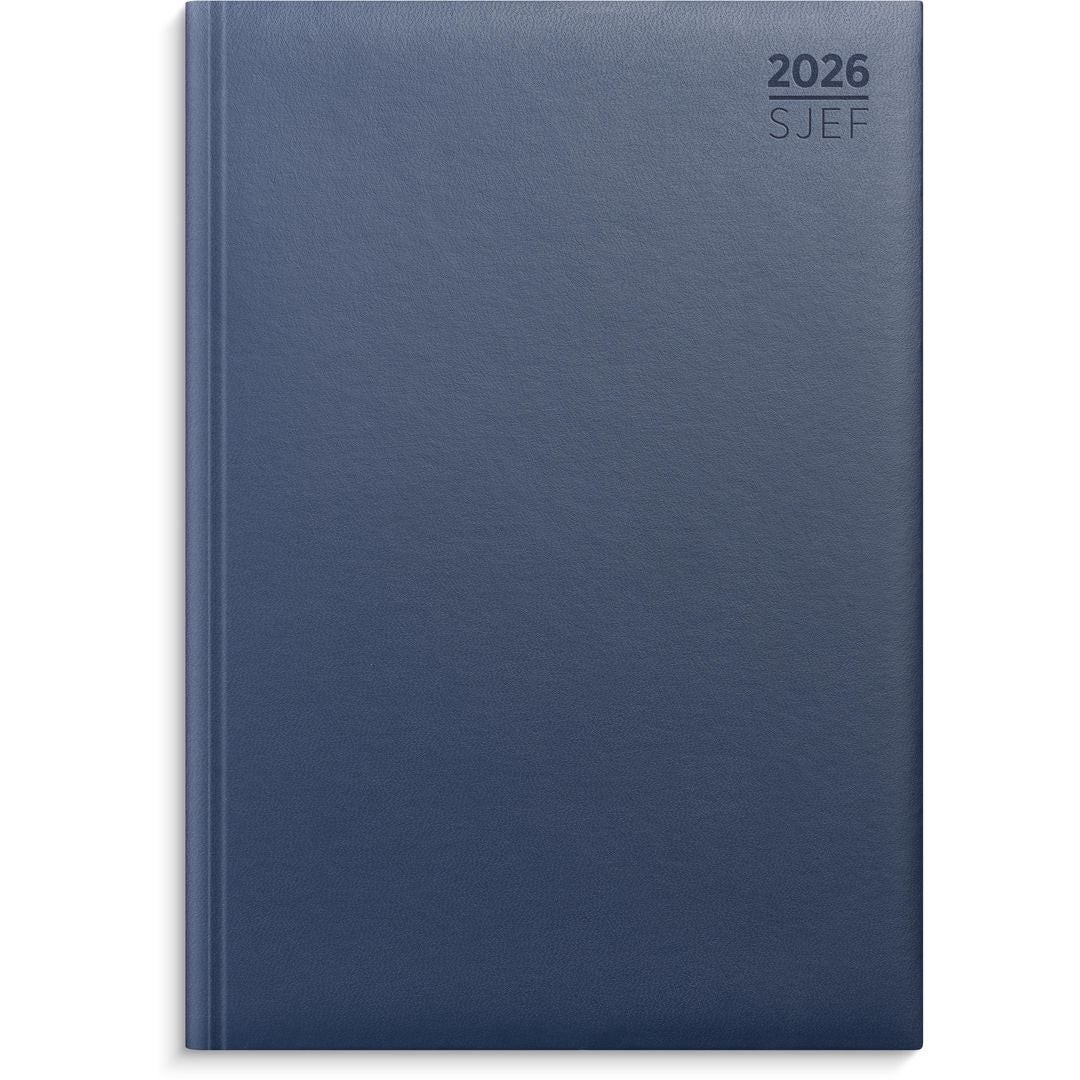 Sjefskalender Grieg A4 imitert 2026 blå