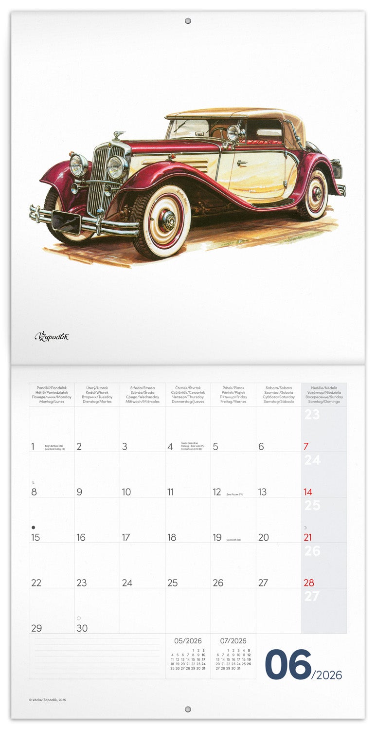 Kalender 2026 30x30 Classic Cars