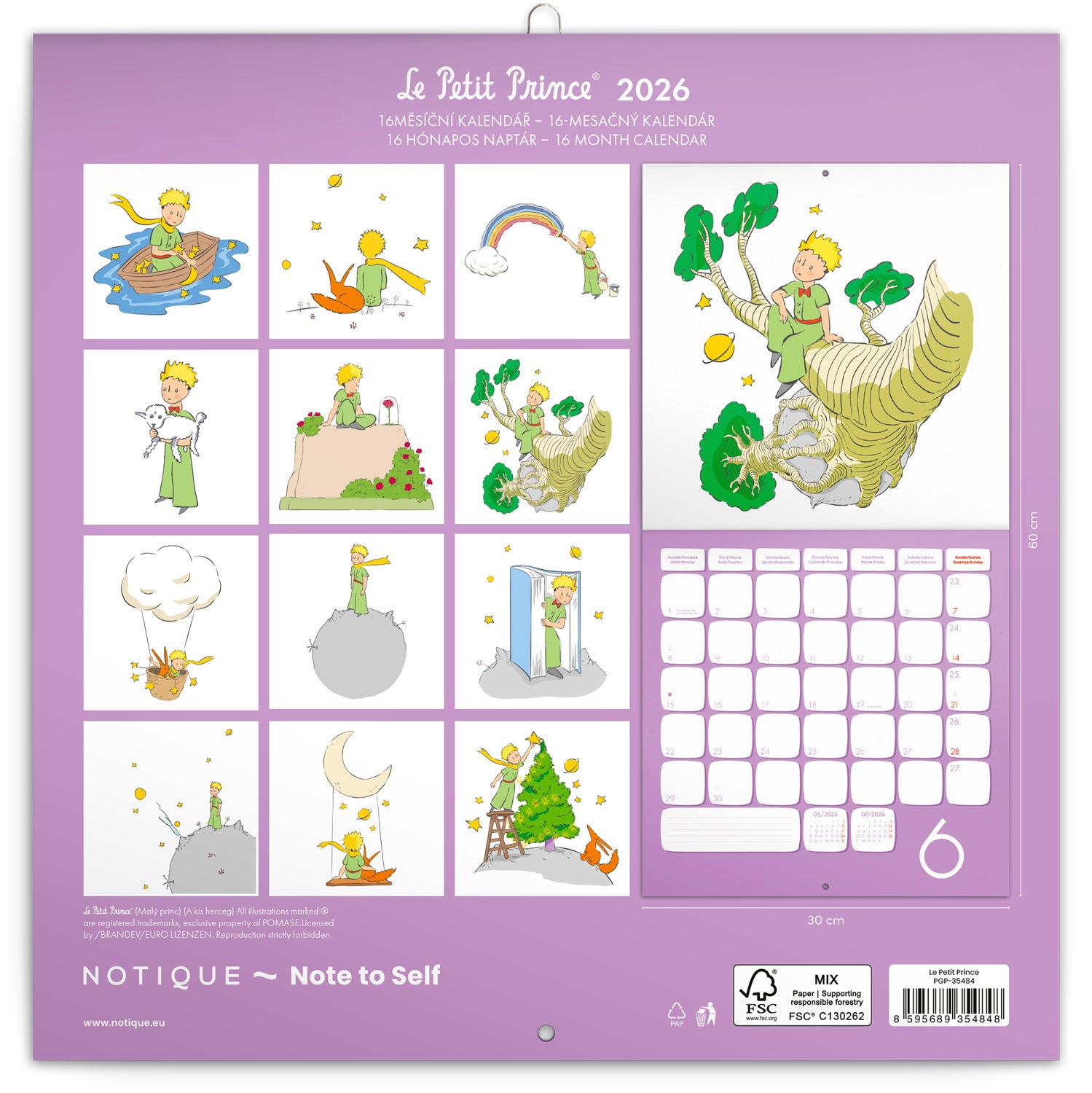 Kalender 2026 30x30 Le Petit Prince
