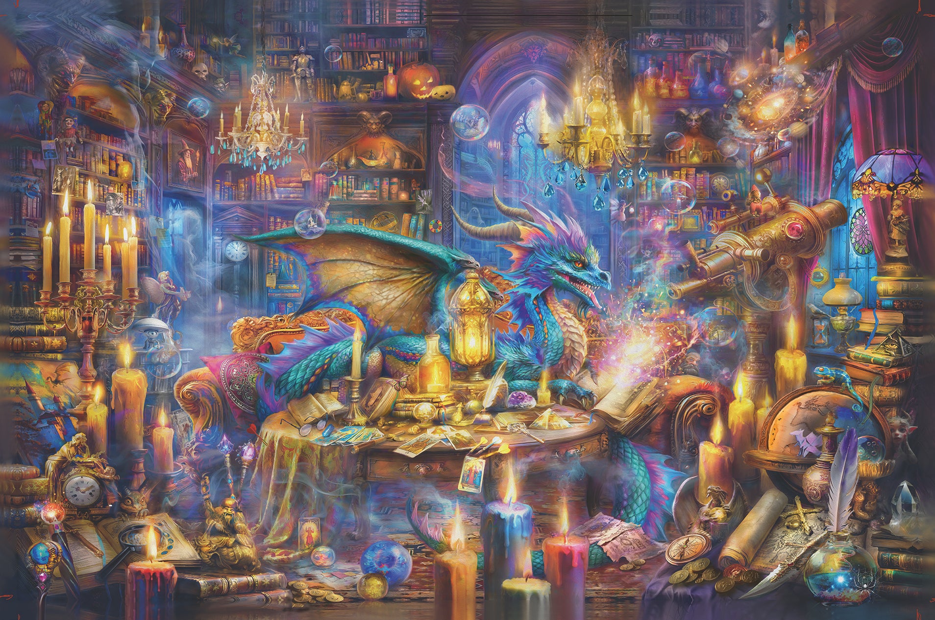 Puslespill 3000 Fantasi Bibliotek Ravensburger