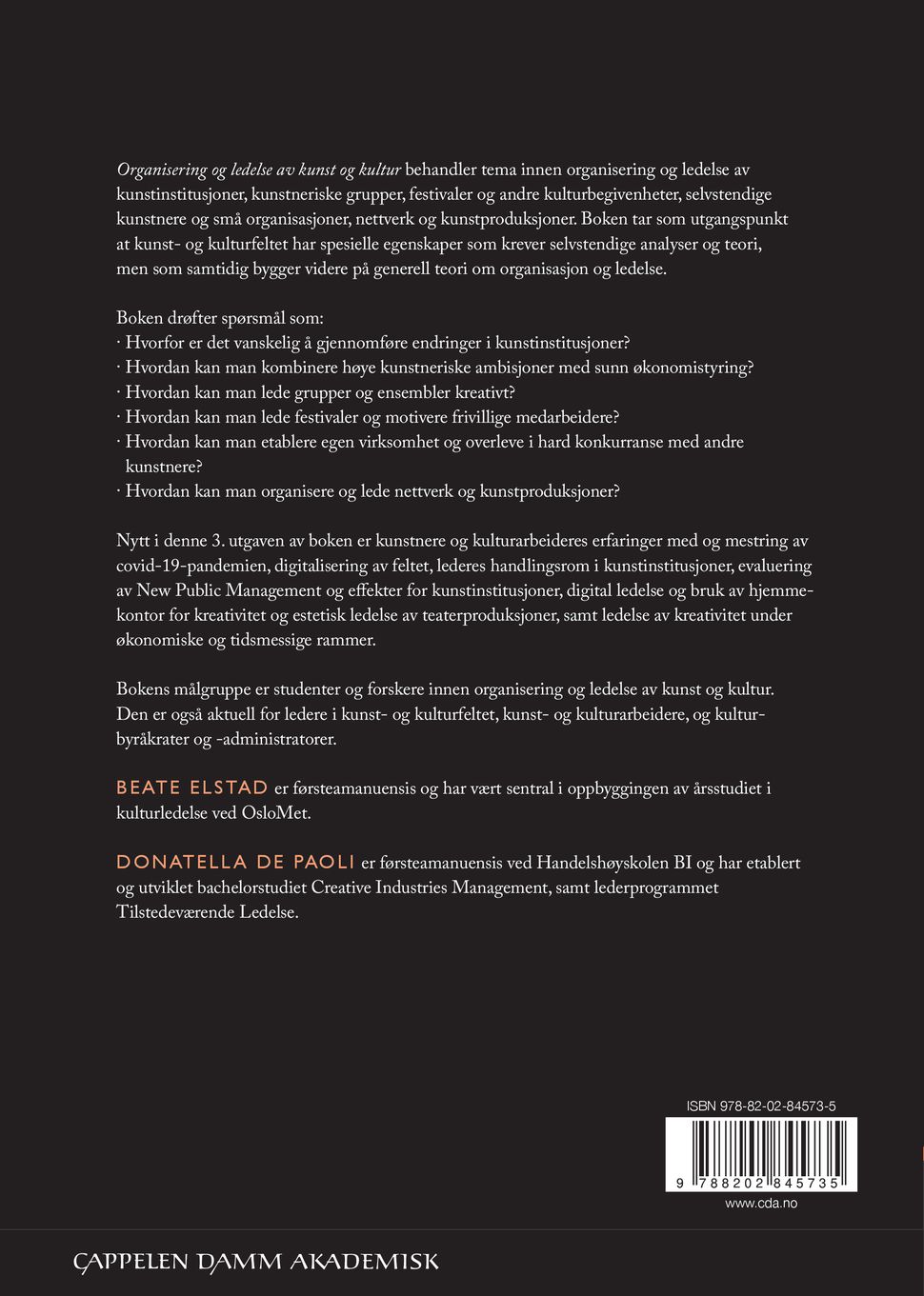 Organisering og ledelse av kunst og kultur