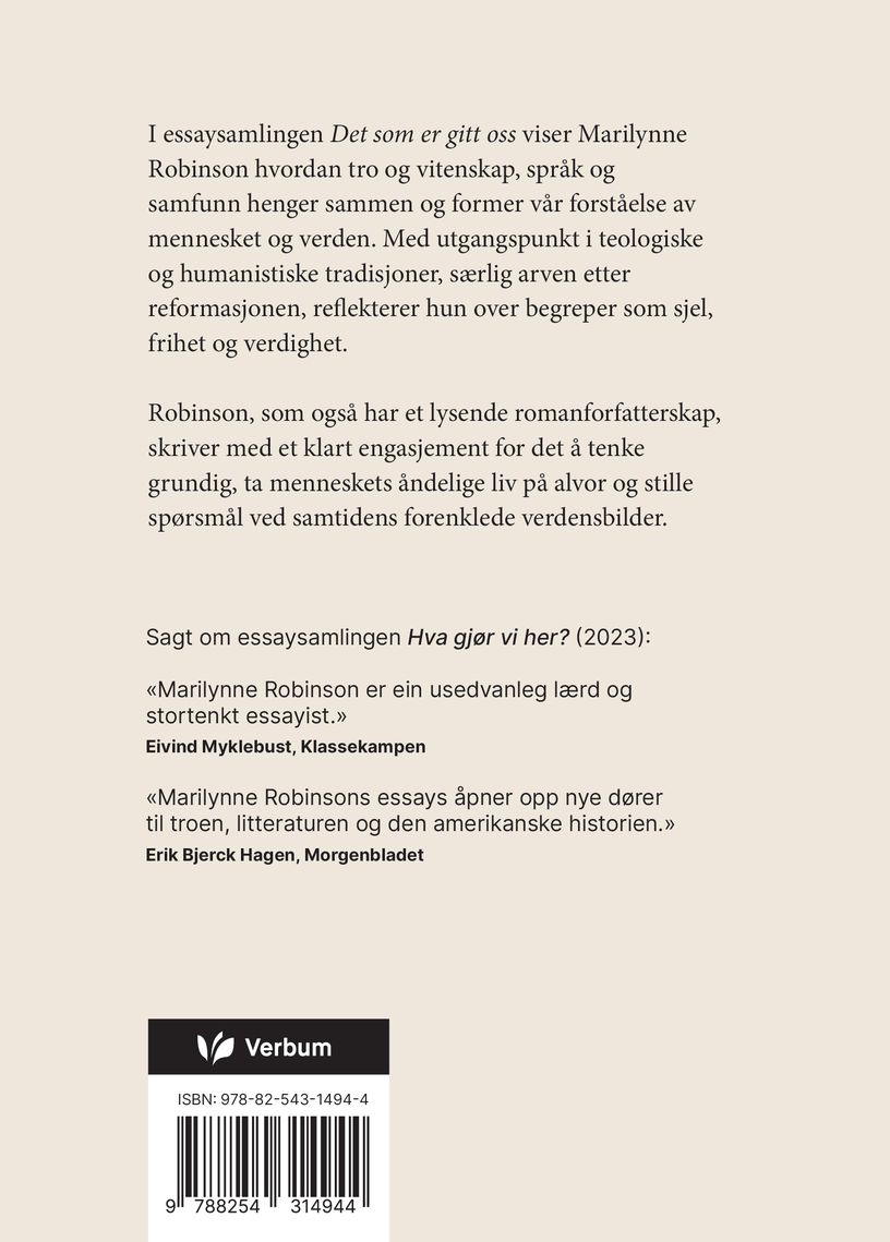 Det som er gitt oss
