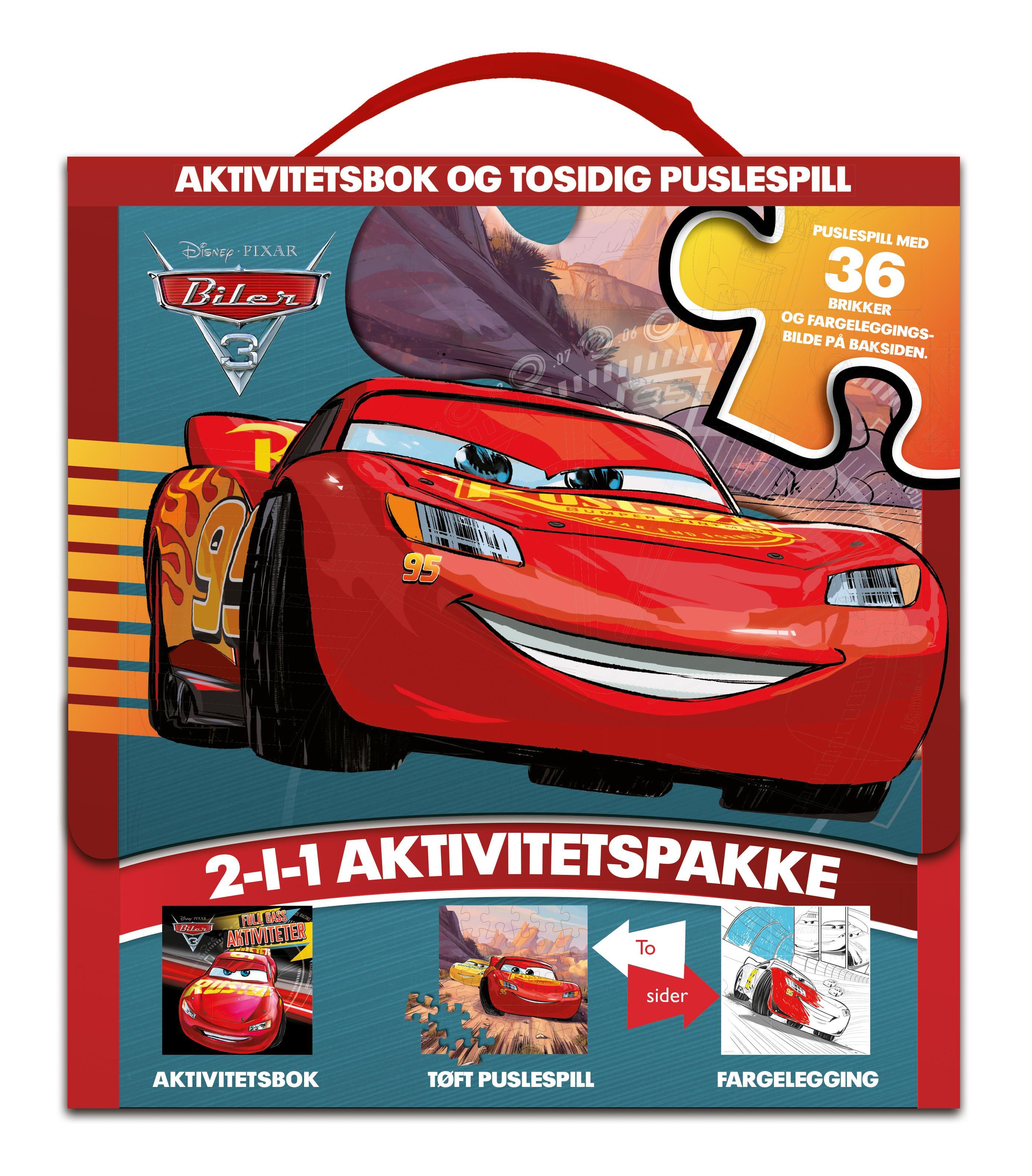 Biler 3 - aktivitetsbok og tosidig puslespill