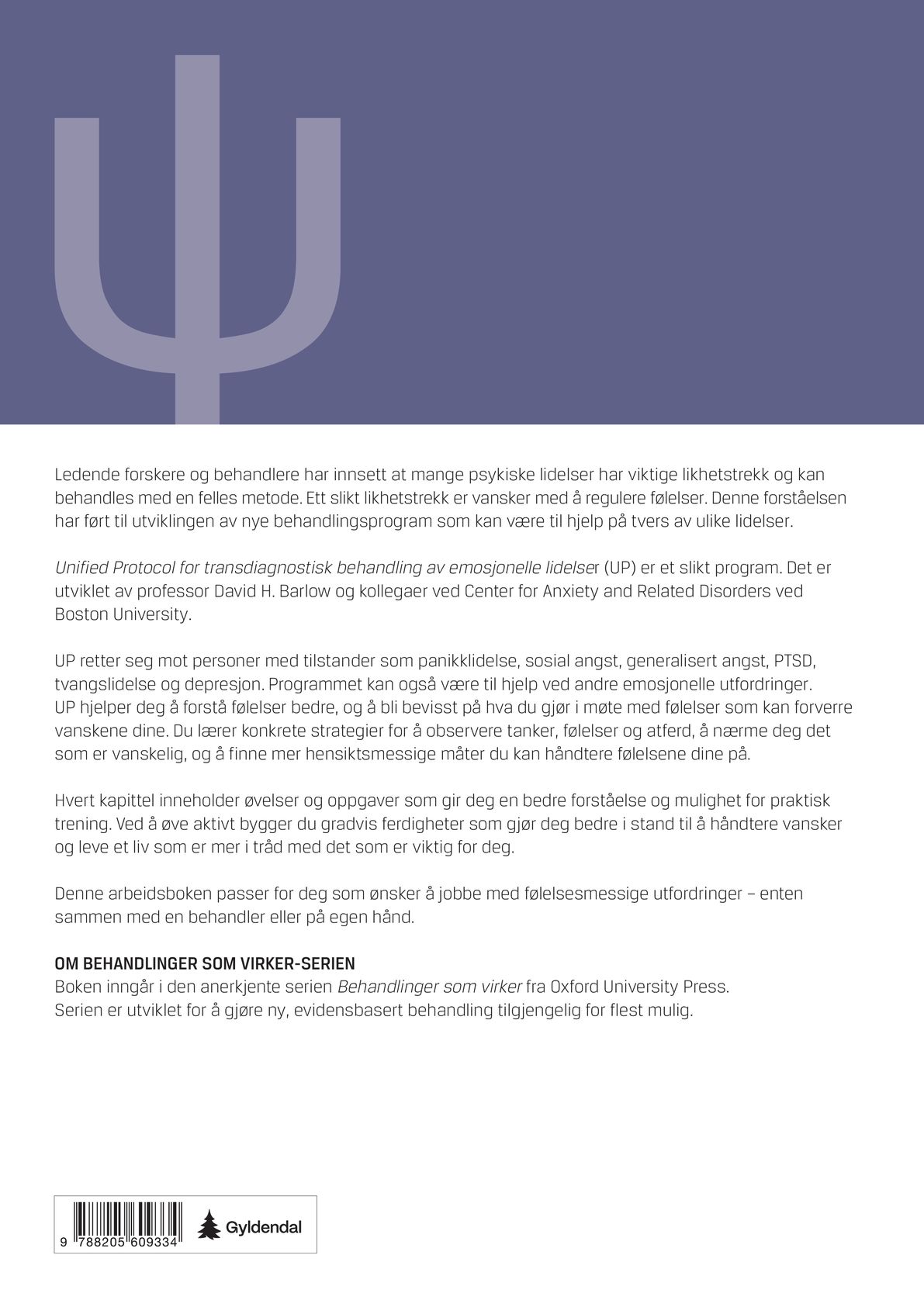 Unified protocol for transdiagnostisk behandling av emosjonelle lidelser