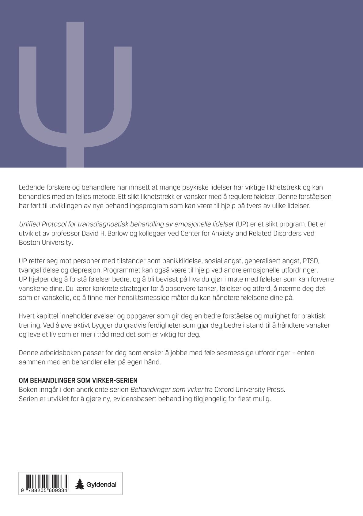 Unified protocol for transdiagnostisk behandling av emosjonelle lidelser