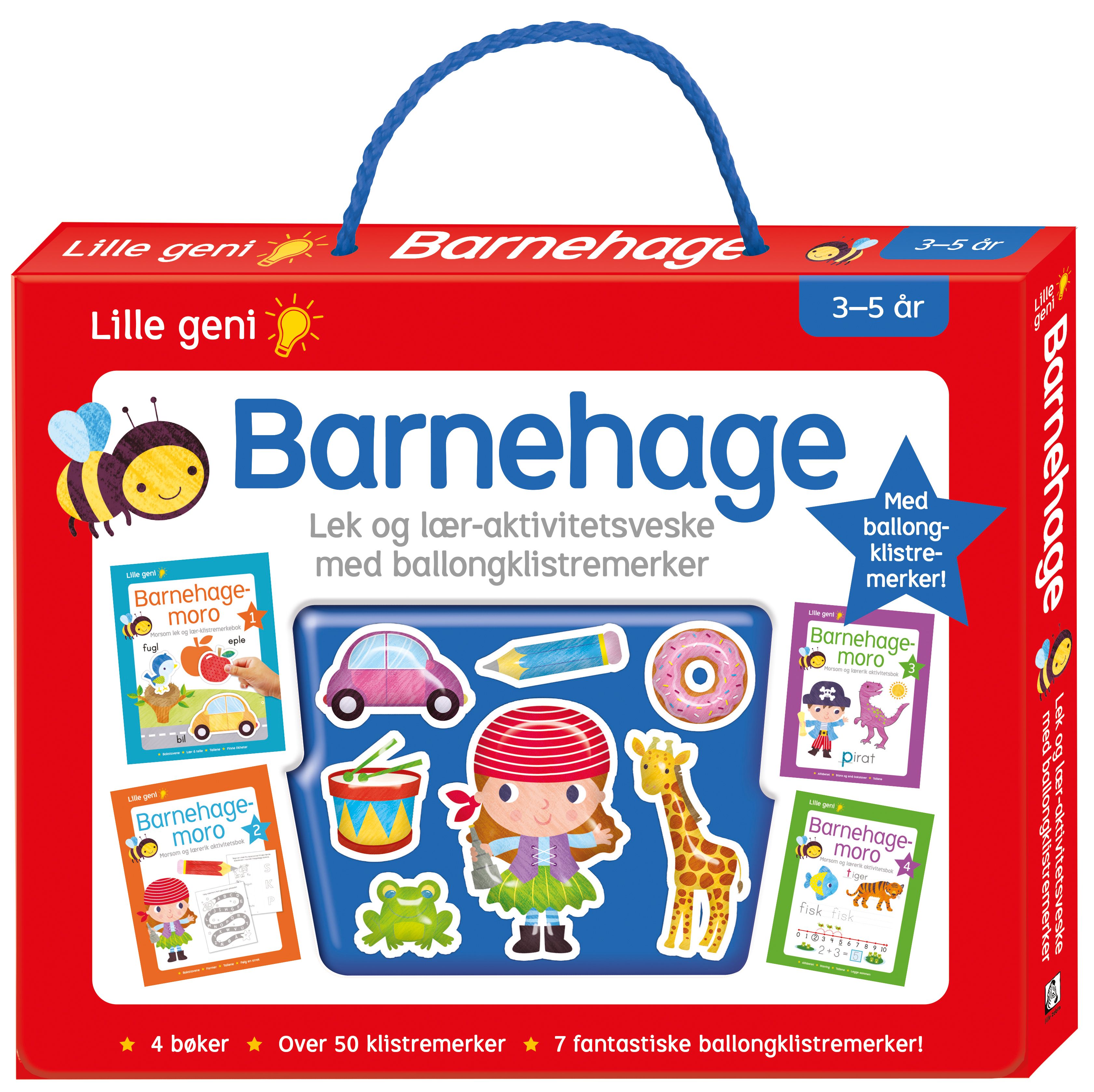 Barnehage - lek og lær-aktivitetsveske med ballongklistremerker