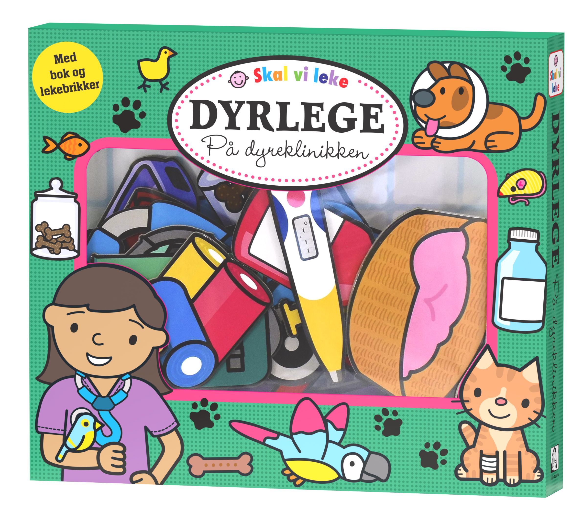 Dyrlege - på dyreklinikken : skal vi leke : med bok og lekebrikker