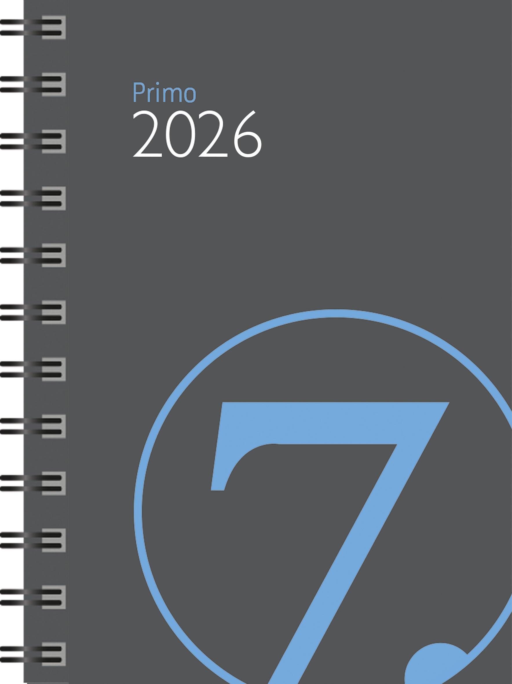 Kalender 2026 7.Sans Primo Refill Spiral Grå