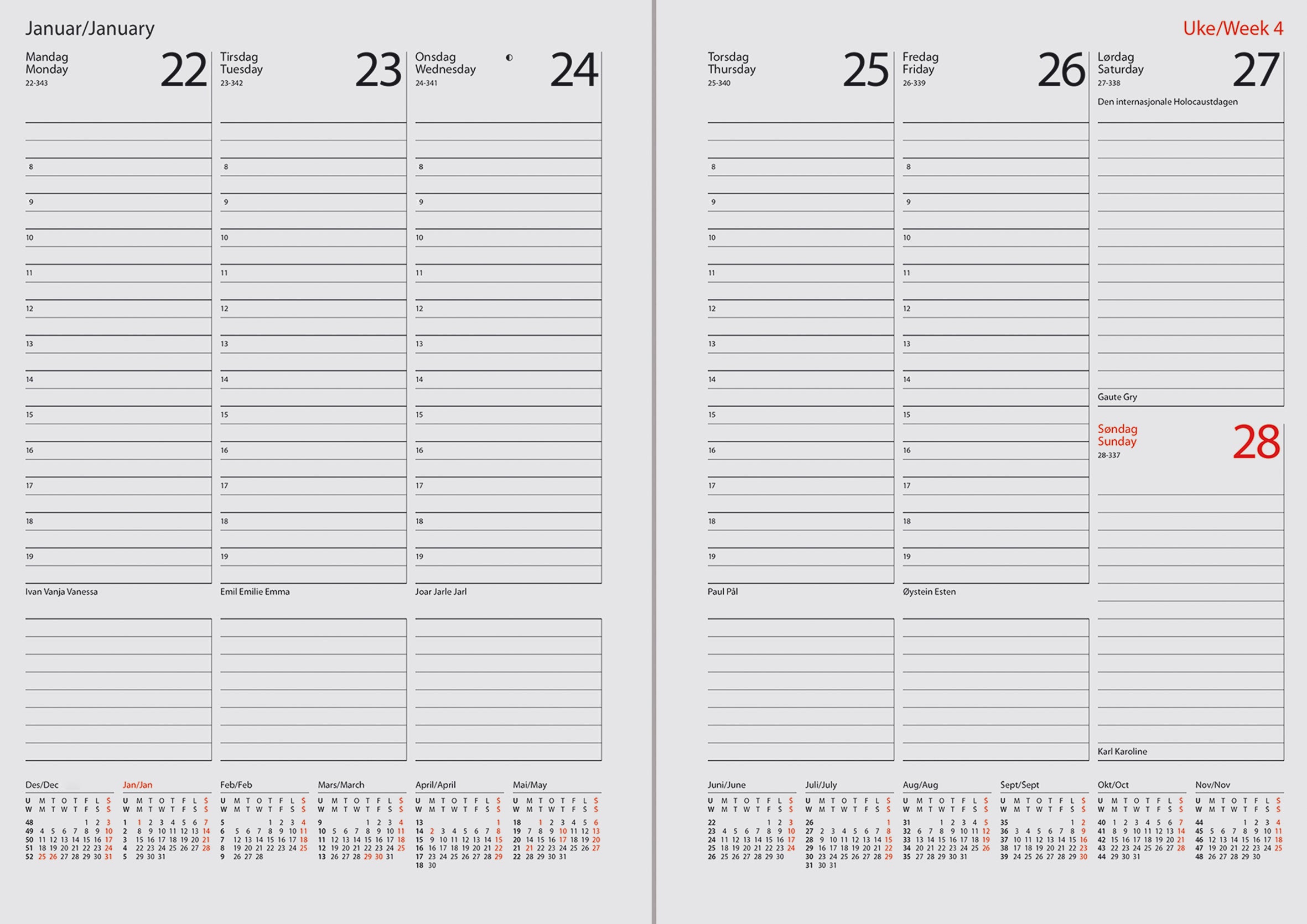 Kalender 2026 7.Sans Termin Brun