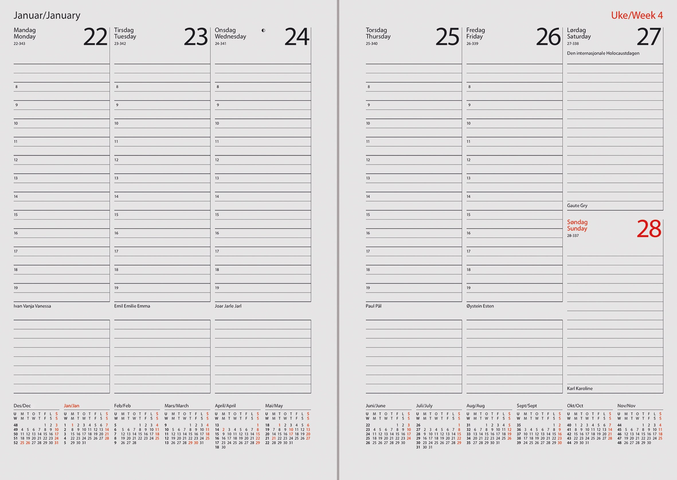 Kalender 2026 7.Sans Termin Trend Sort