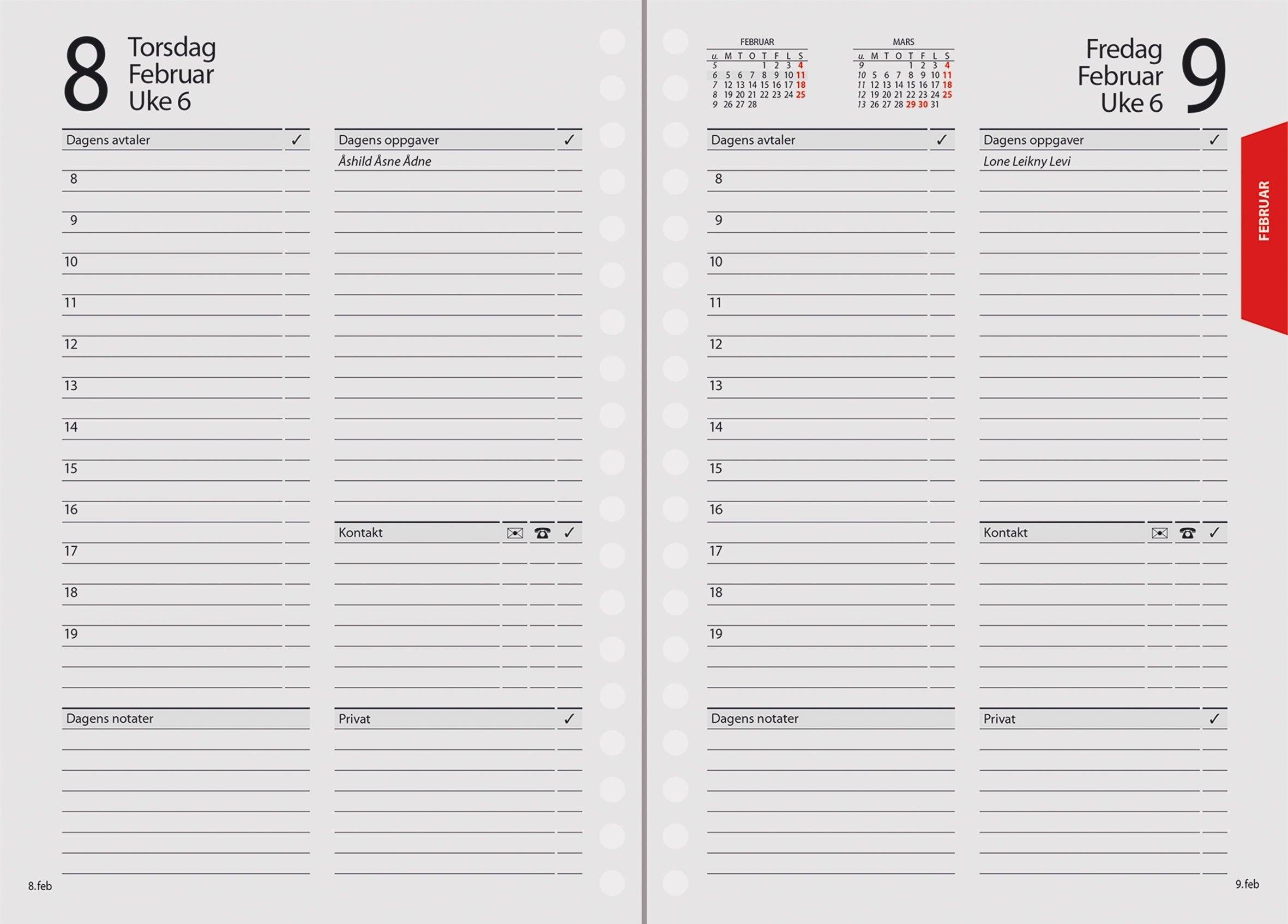 Kalender 2026 7.Sans Dagkalender