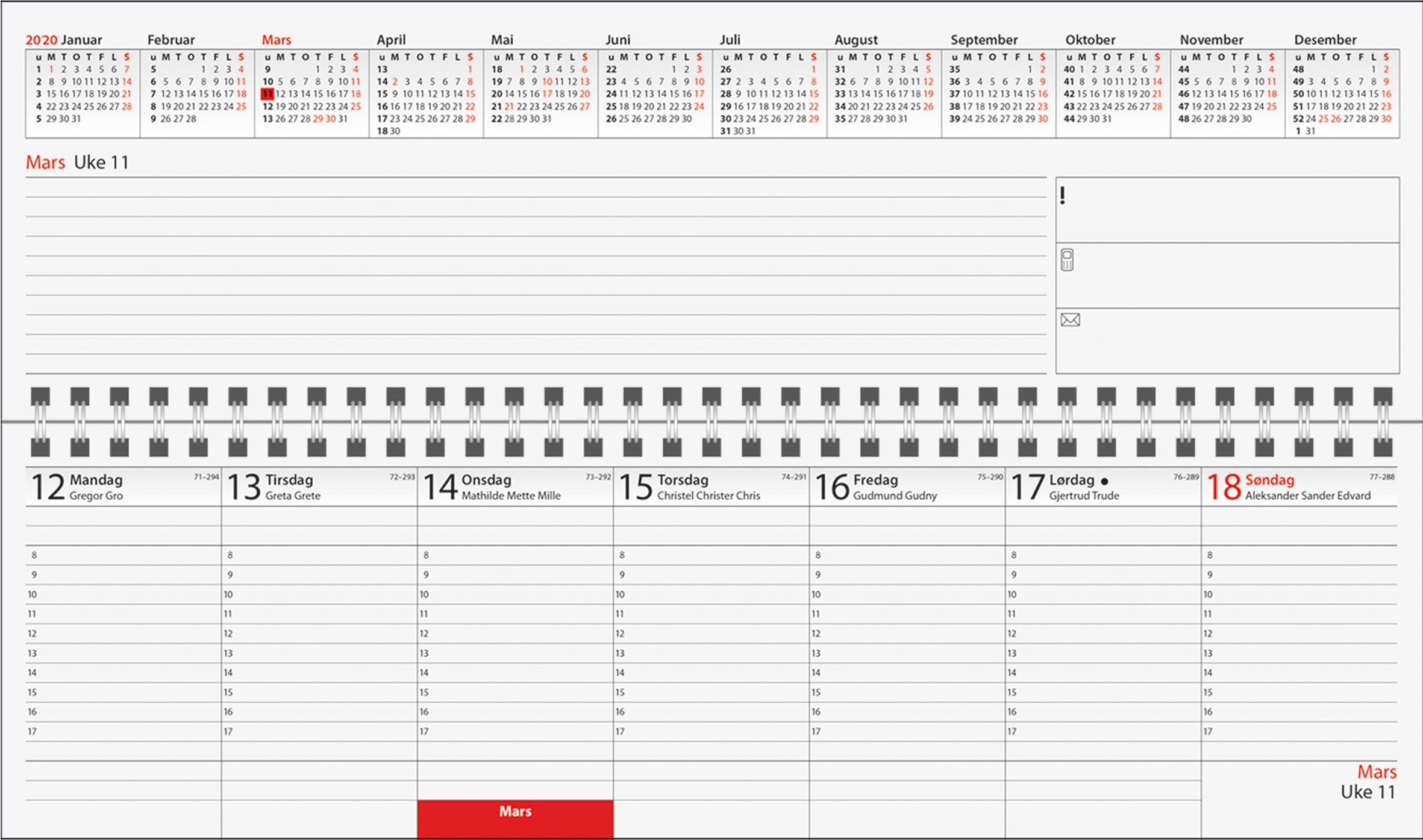 Kalender 2026 7.Sans Ukeblokk