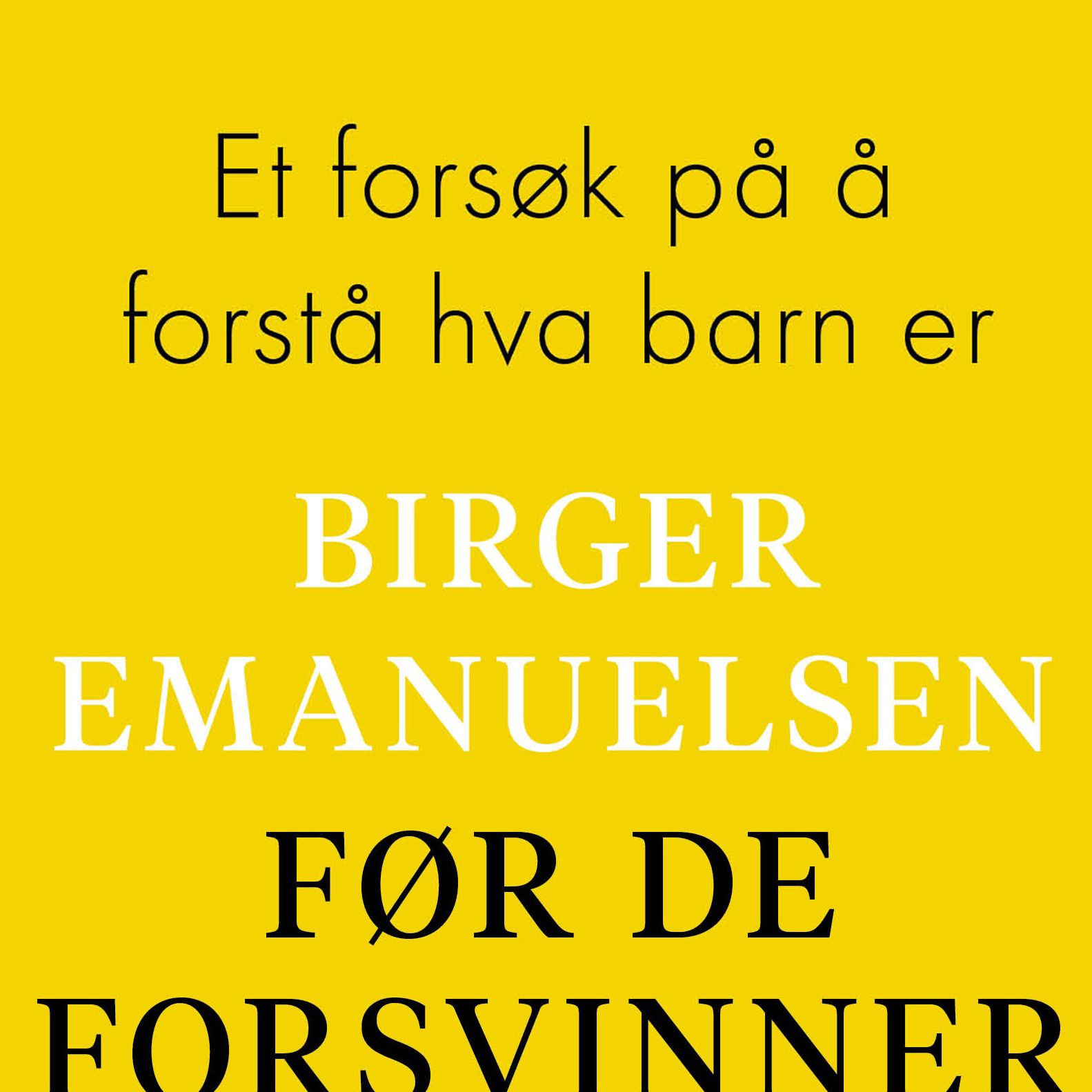 Før de forsvinner - et forsøk på å forstå hva barn er