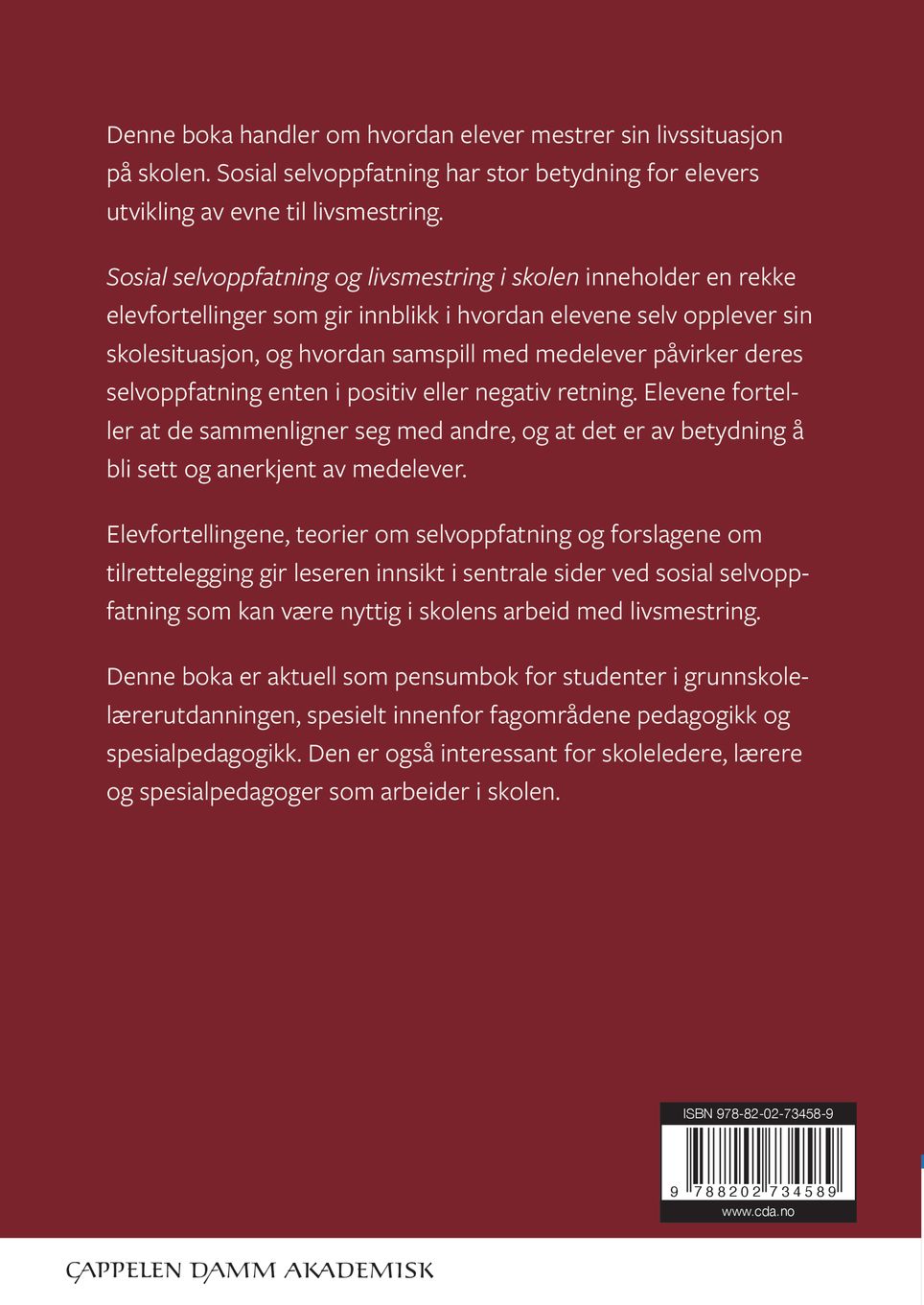 Sosial selvoppfatning og livsmestring i skolen