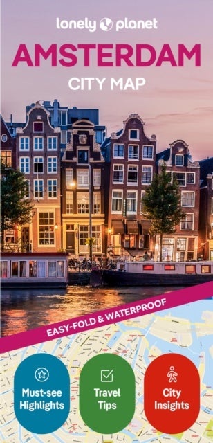 Lonely Planet Amsterdam City Map - Durable, Waterproof, Easy-Fold Planning Map with Attractions & Walking Tours