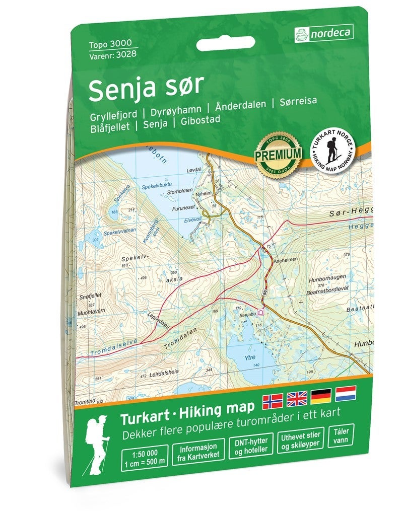 Senja Sør 1:50 000 - Veikart