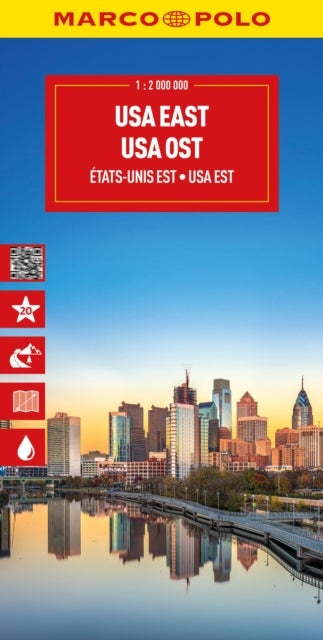 USA East Marco Polo Map - Atlantic Coast, Great Lakes and Appalachian Mountains