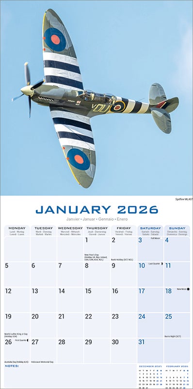 Kalender 2026 30x30 Spitfires