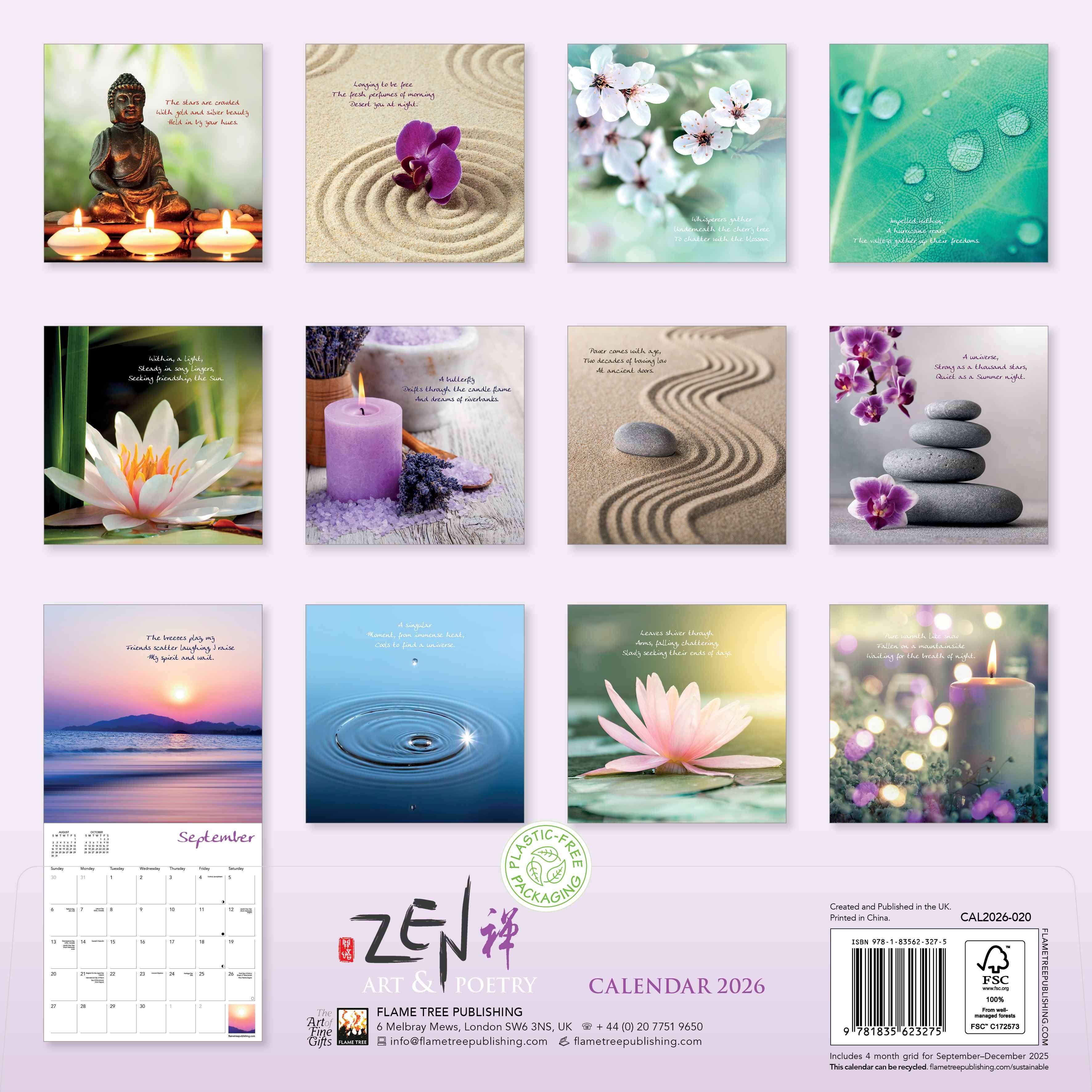 Kalender 2026 30x30 Zen Art o Poetry
