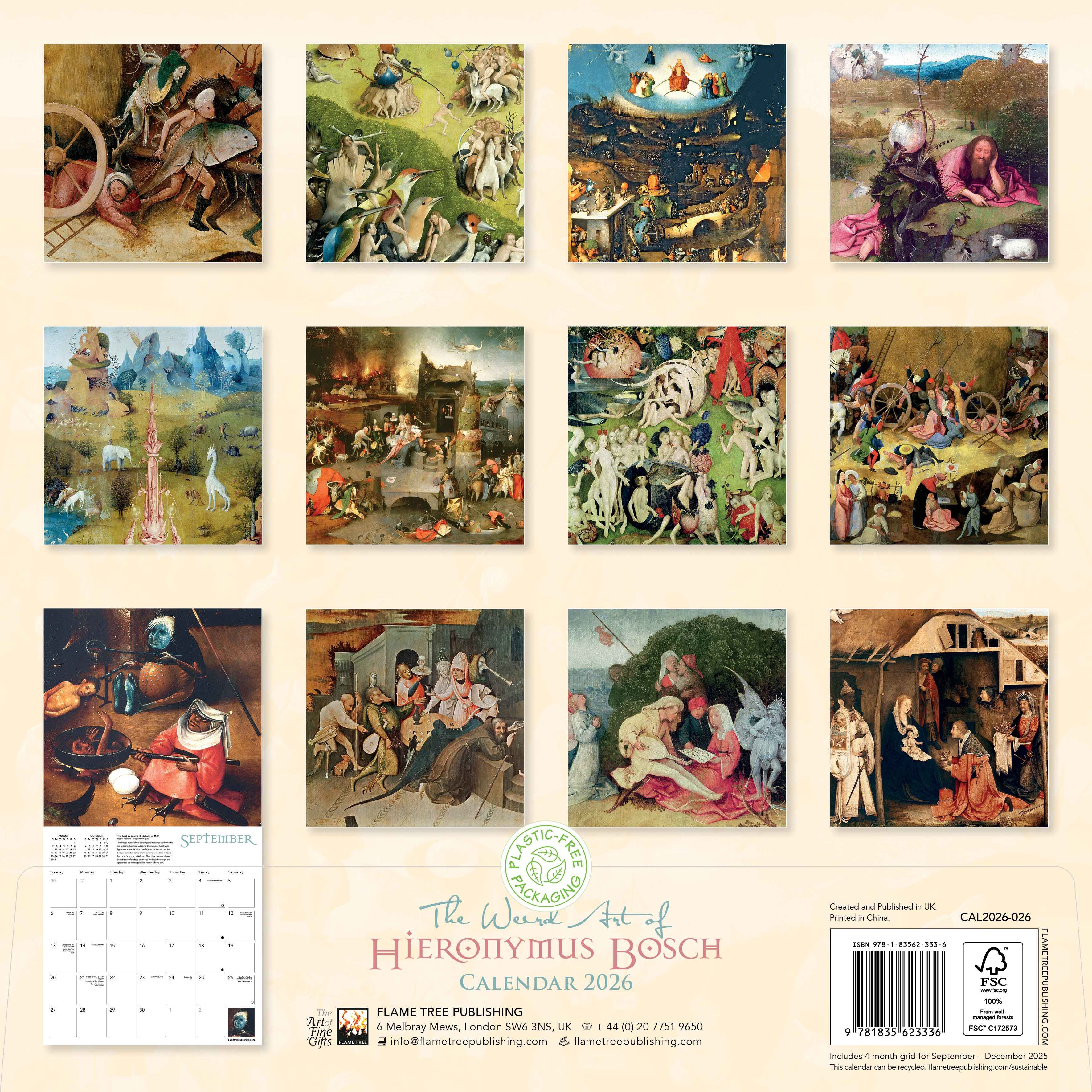 Kalender 2026 30x30 Hieronymus Bosch