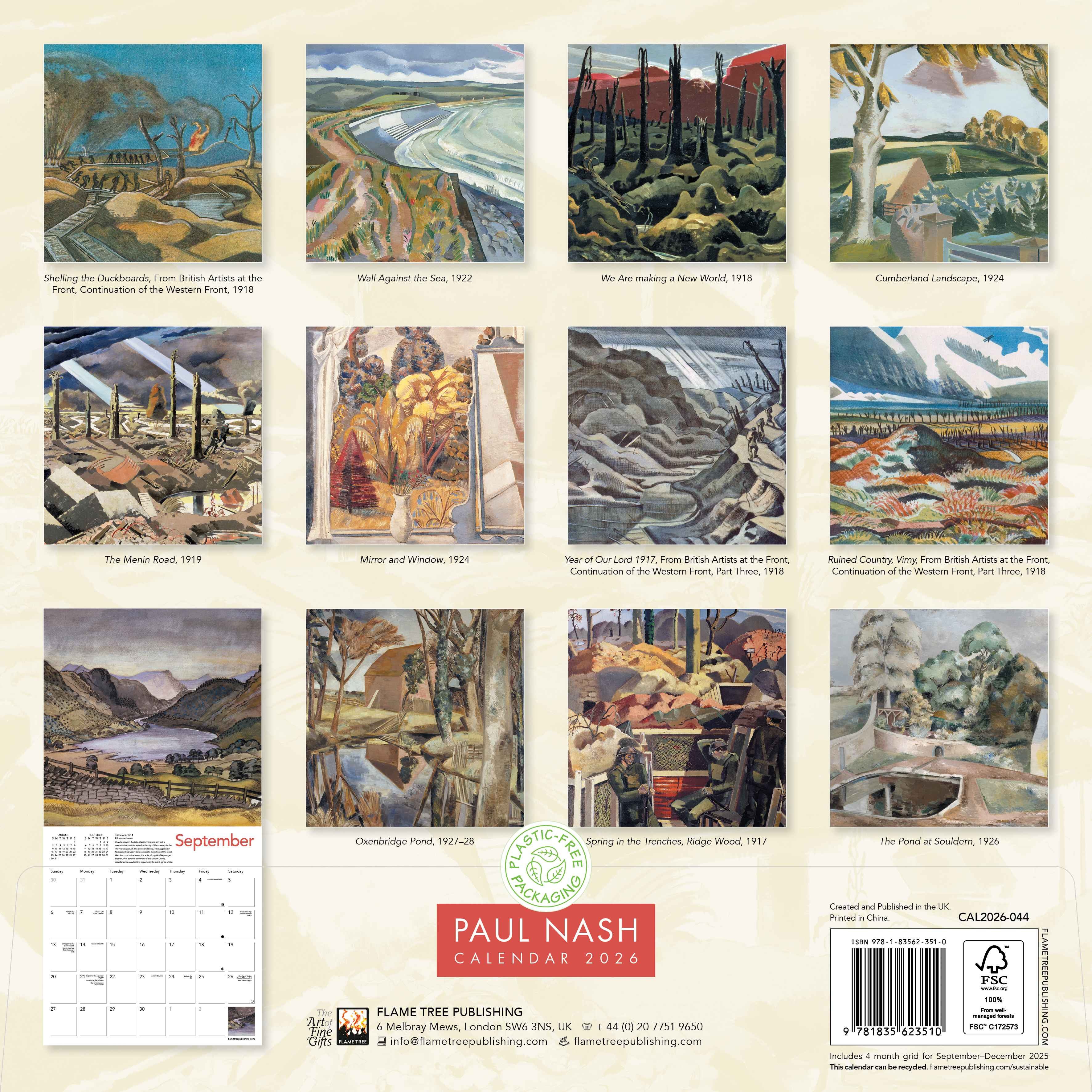 Kalender 2026 30x30 Paul Nash
