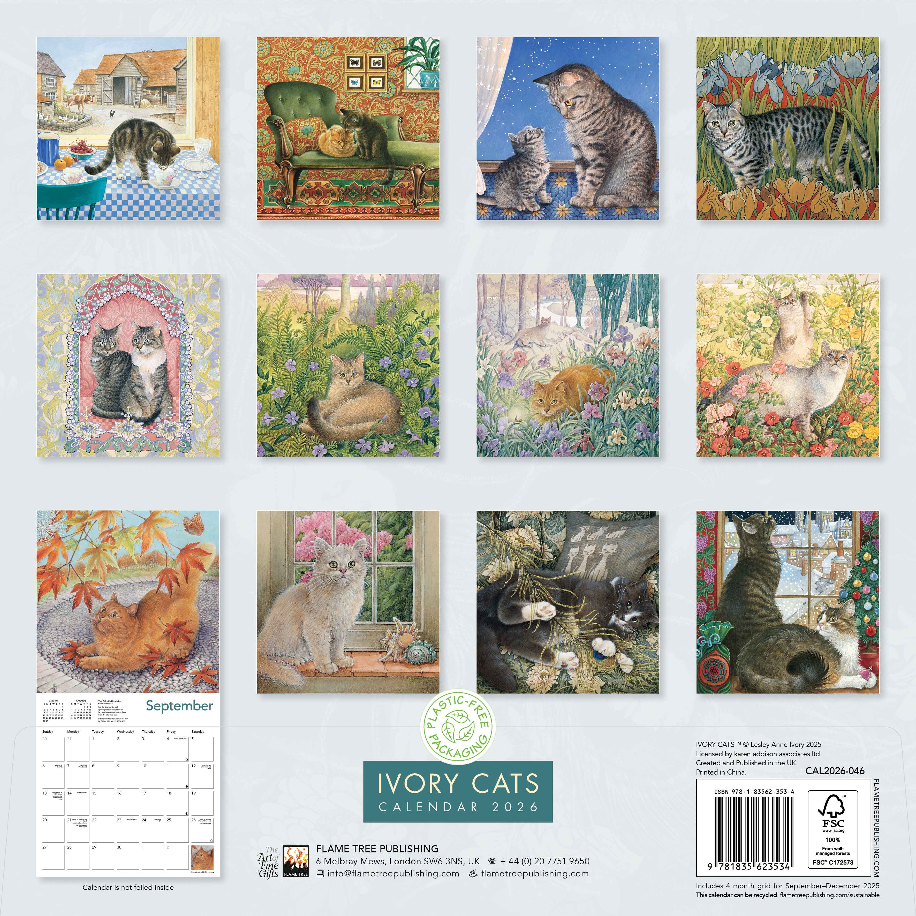 Kalender 2026 30x30 Ivory Cats