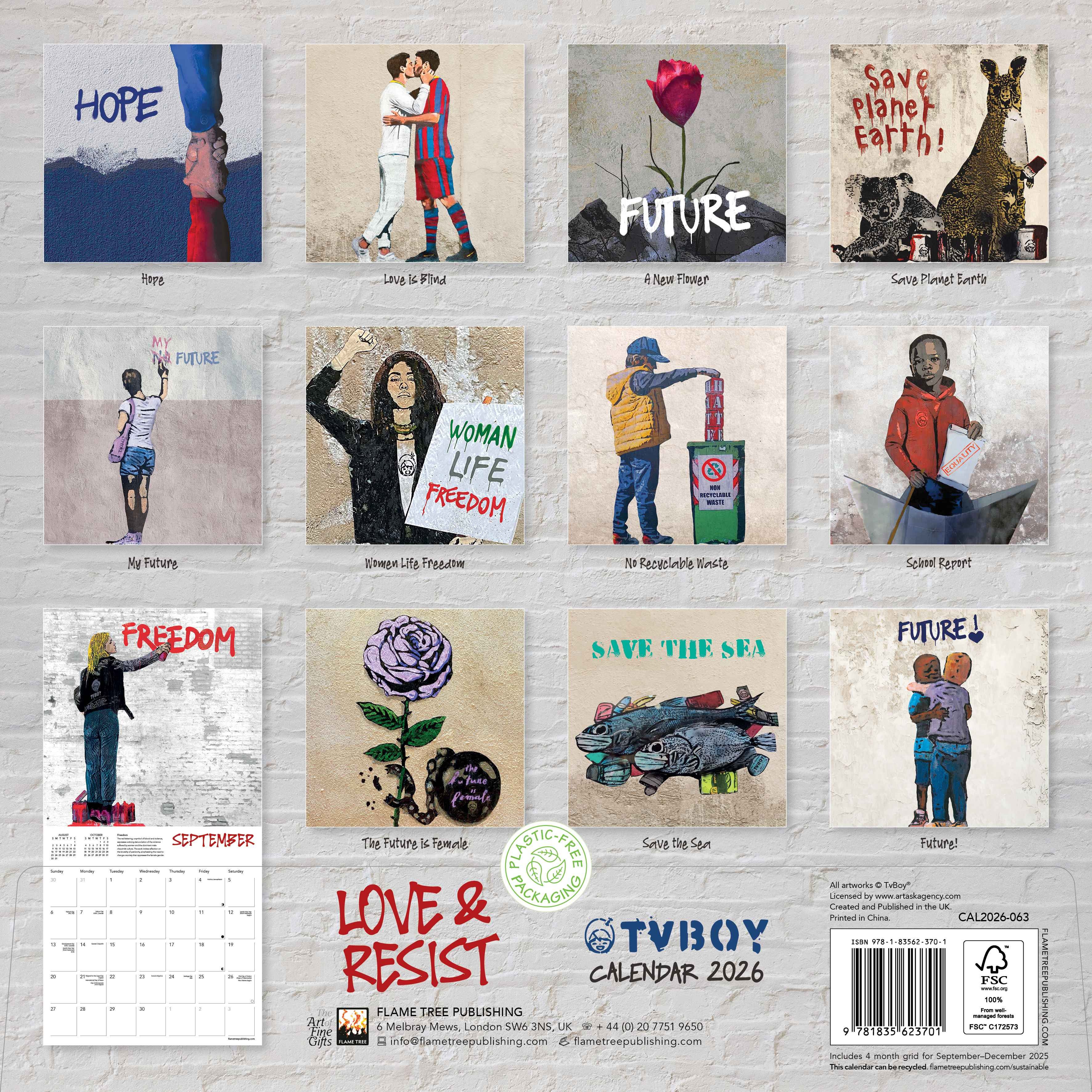 Kalender 2026 30x30 TVBOY Love o Resist