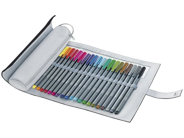Fineliner Staedtler m/pennal sort (20)