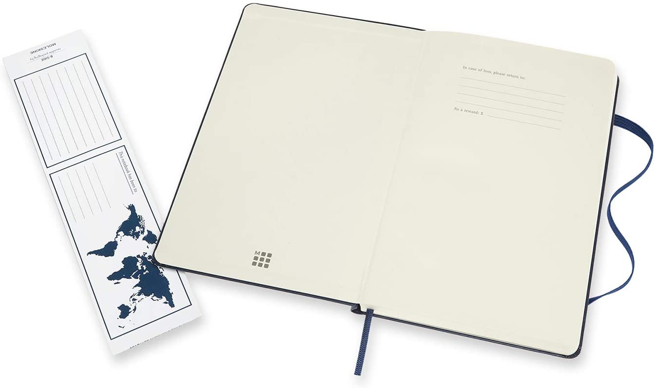 Notatbok Moleskine L linjert/blank Blå Hard