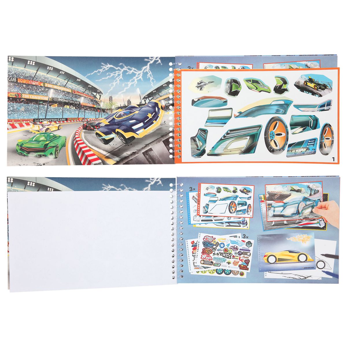 Aktivitetsbok Mini M Stickers Monser Cars