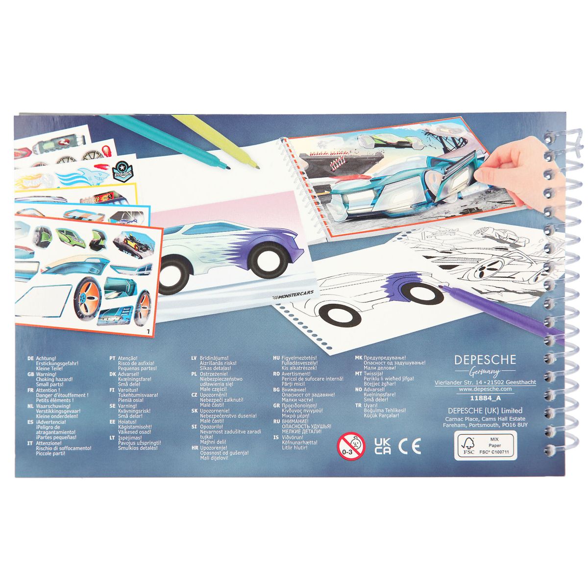 Aktivitetsbok Mini M Stickers Monser Cars