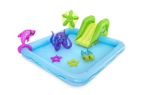 Basseng m/sklie og figurer 239x206x86cm Bestway